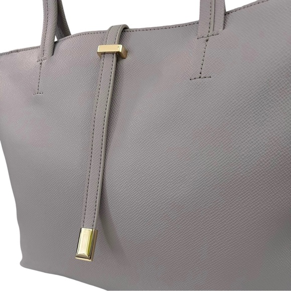 VINCE CAMUTO Leila Gray Driftwood Saffiano Leather Tote Bag - Picture 7 of 14